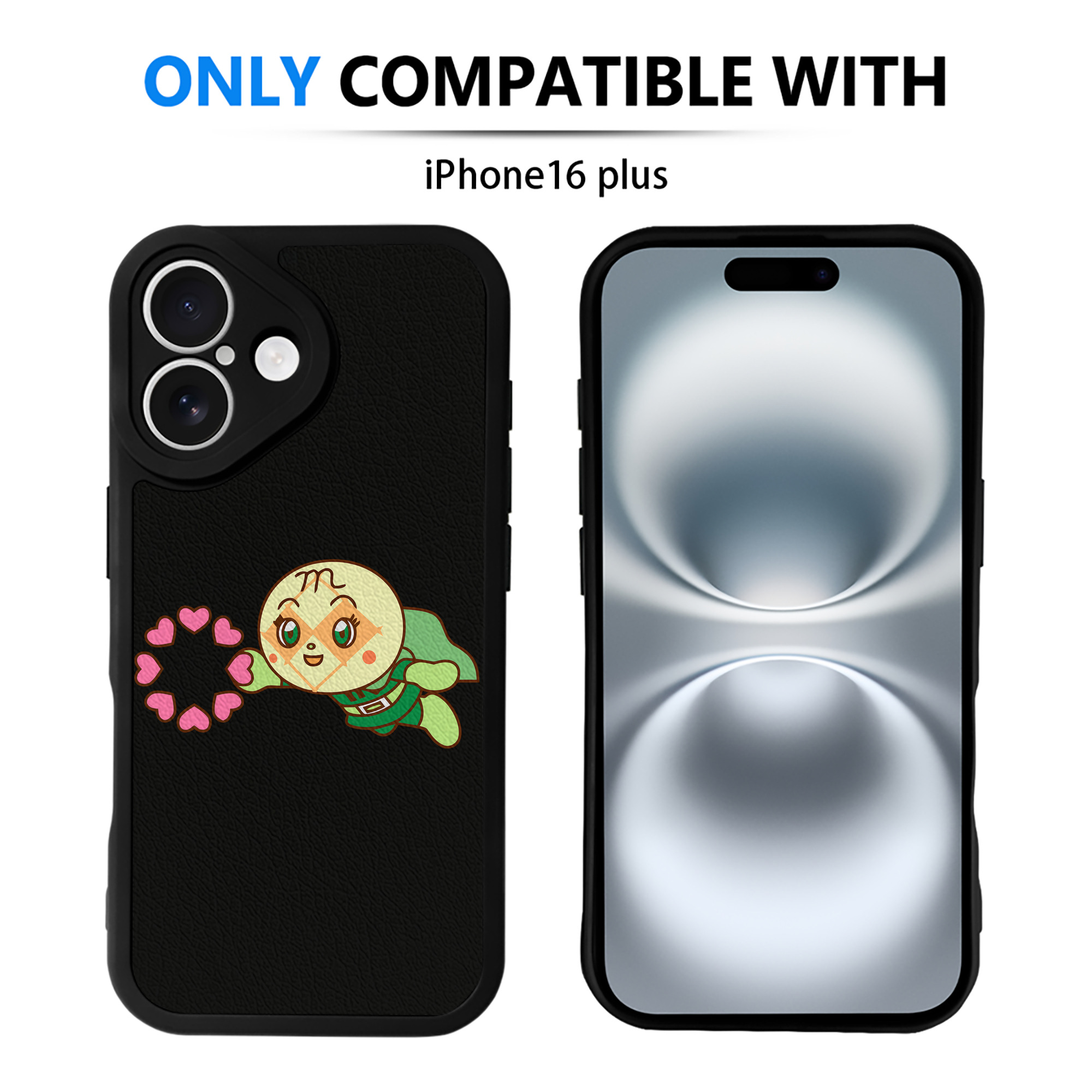 （画像用） アンパンマン Anpanman 【iPhone 16シリーズ対応】シリコンスマホケース（レザー調） 材質：シリコン